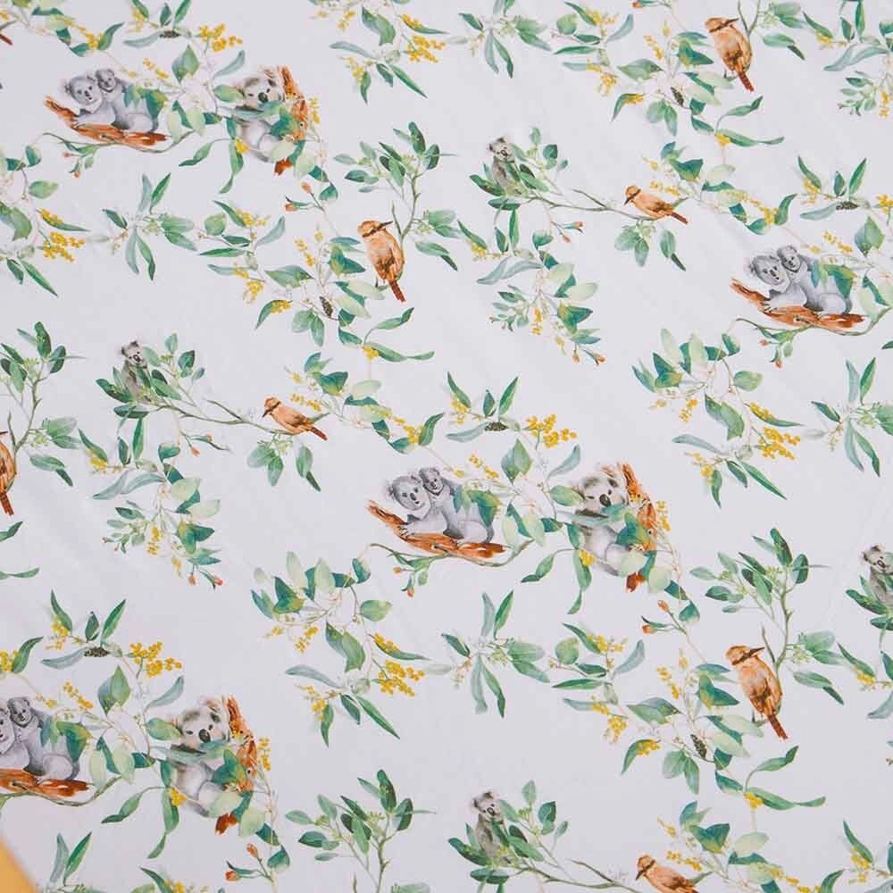 Snuggle Hunny Organic Cotton Bassinet Sheet/Change Mat Cover - Eucalypt