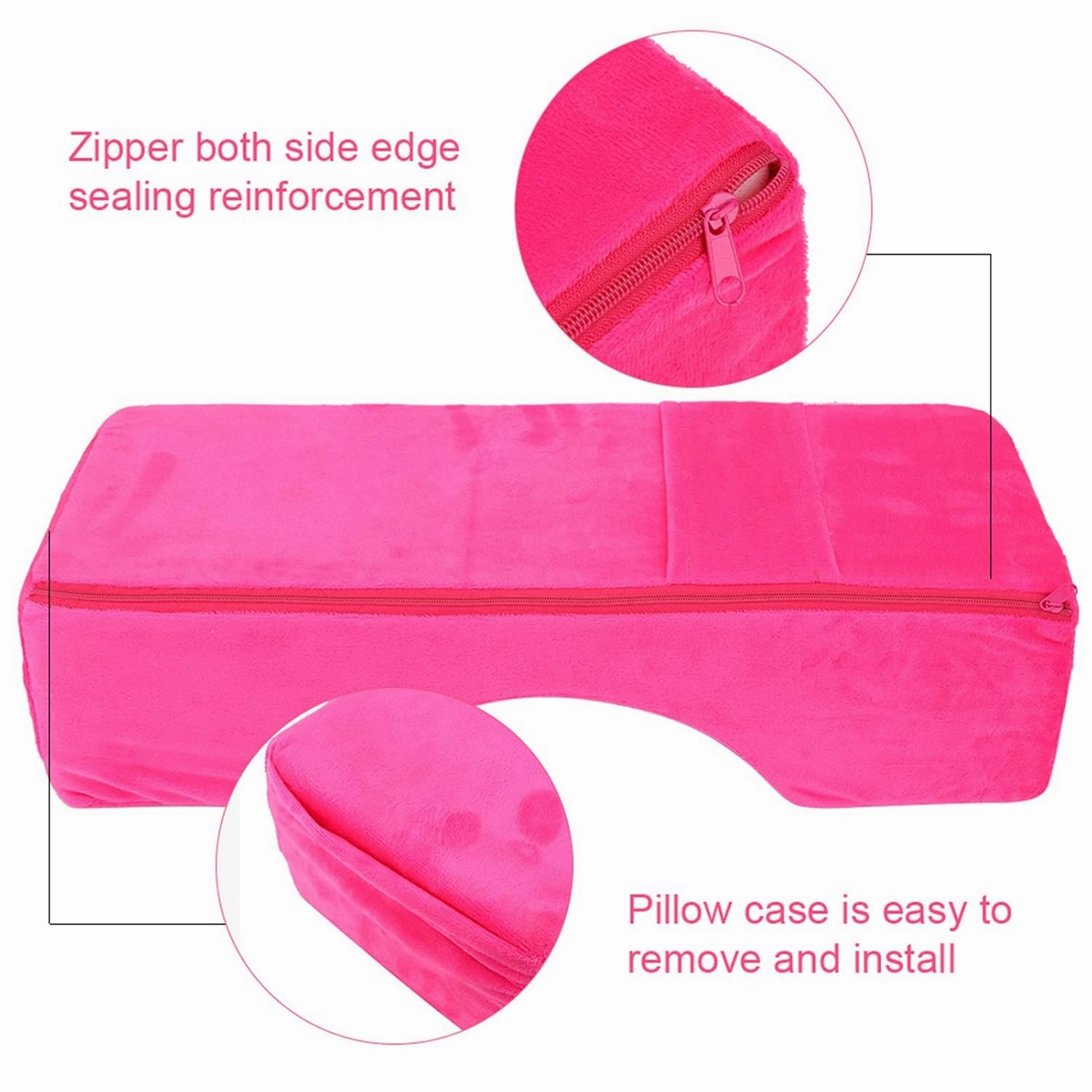 Soft Elastic Eyelash Extension Pillow, Neck Pillow with Comfortable Foam and Super Soft Flannelette, Eyelash Grafting U shaped Pillow, Eyelash Extension Tool for Beauty Salon(Rose Red)