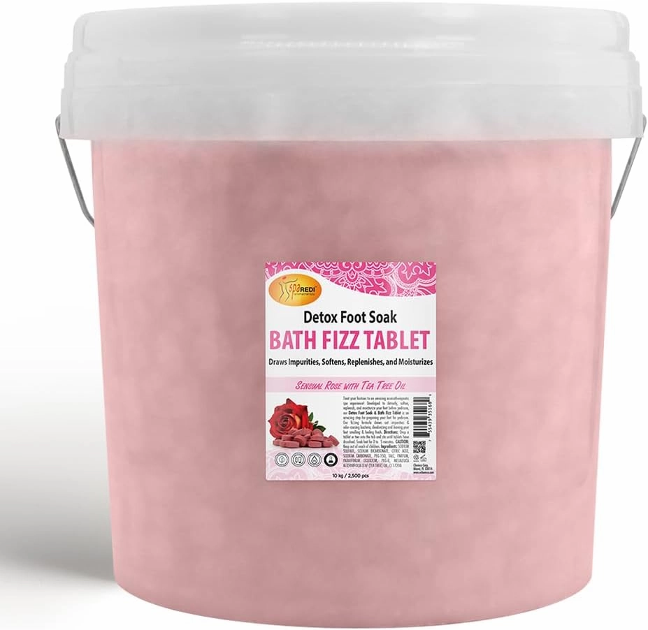 SPA REDI - Bath Fizz Tablets - Rose Scented - 2500 Tablets - 3 Gal Pail