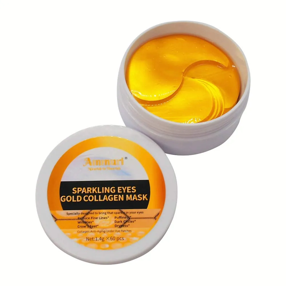 Sparkling Eyes Gold Collagen Mask. Under Eye Patches target Dark Circles, Crows Feet, Dryness, Puffy eyes, Anti-Wrinkle Treatment, Under Eye Gel Pads, Skincare, Hydrating, Unisex Gifts