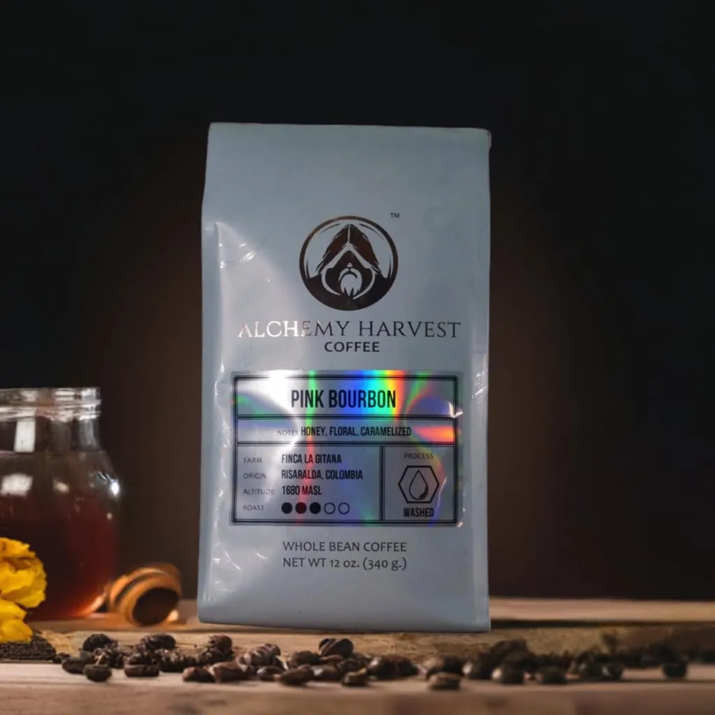 Specialty Grade Colombian Coffee – Pink Bourbon, Washed Process, Medium Roast, Whole Bean, Mold-Free, Small Batch, Sourced from Independent Farms (12 oz, Pink Bourbon – Washed Process Medium Roast)