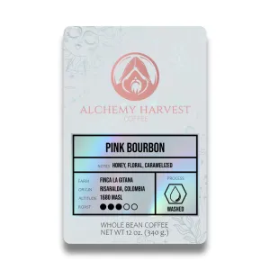 Specialty Grade Colombian Coffee – Pink Bourbon, Washed Process, Medium Roast, Whole Bean, Mold-Free, Small Batch, Sourced from Independent Farms (12 oz, Pink Bourbon – Washed Process Medium Roast)