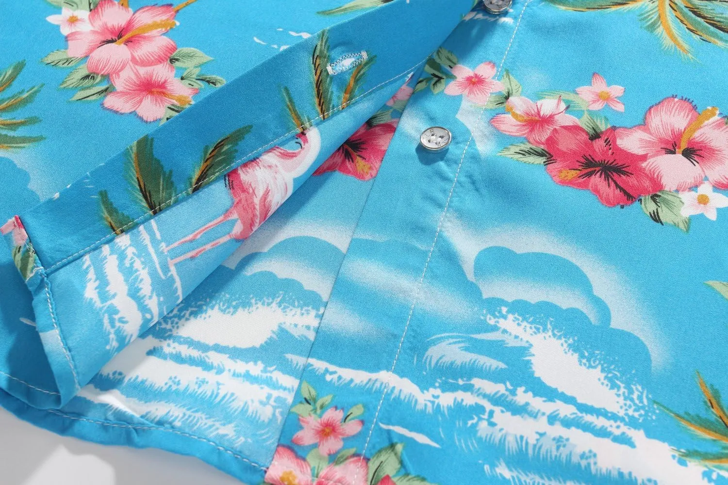 SSLR Hawaiian Shirts for Women Flamingo Shirt Tropical Shirts for Women Summer Casual Short Sleeve