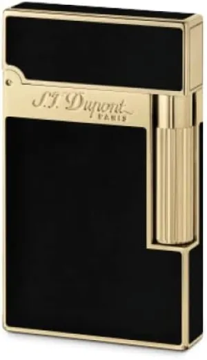 S.T. Dupont Ligne 2 Lacquer Lighter - Black Natural Lacquer & Yellow Gold Finish