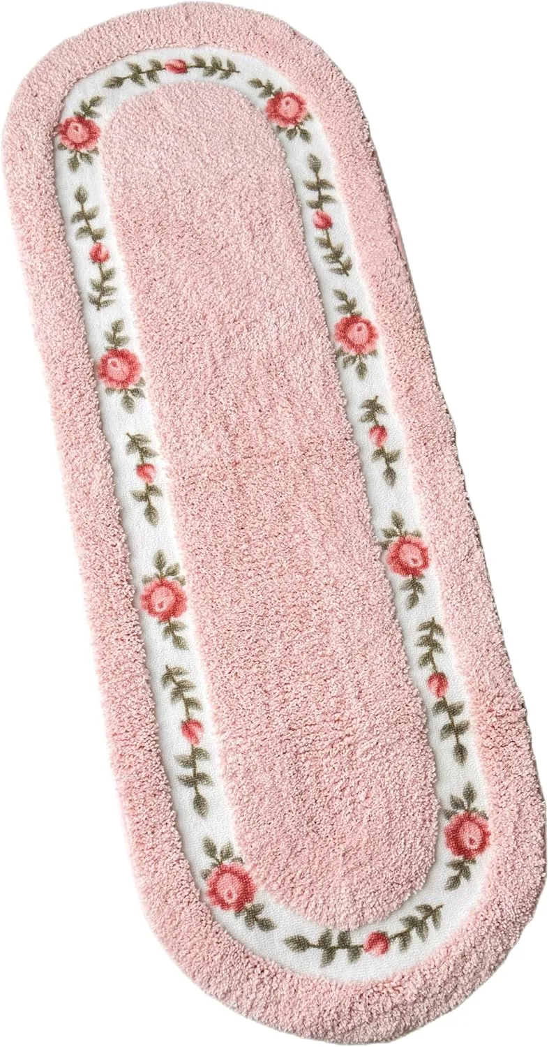 Stay Young Beautiful Rose Flower Area Rugs for Living Room Bedroom Super Soft Bathroom Rugs Non Slip Absorbent Bath Mat Floral Aesthetic Coquette Room Decor 17.71 x 49.21 Inch