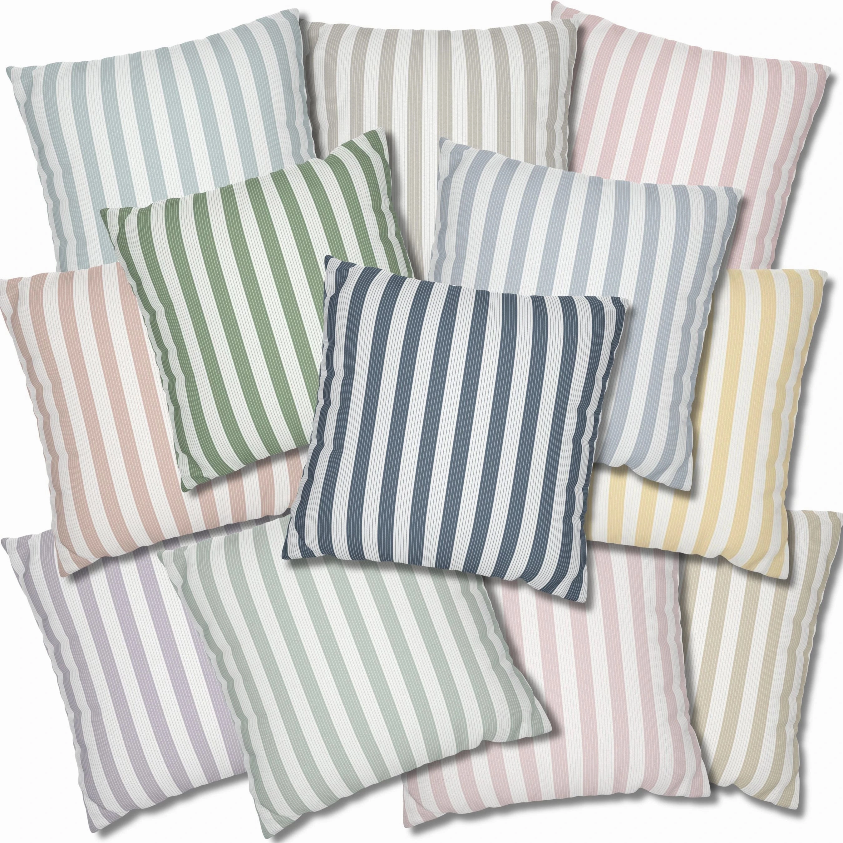 Stephen Pinstripe Outdoor Throw Pillow - Soft Rose