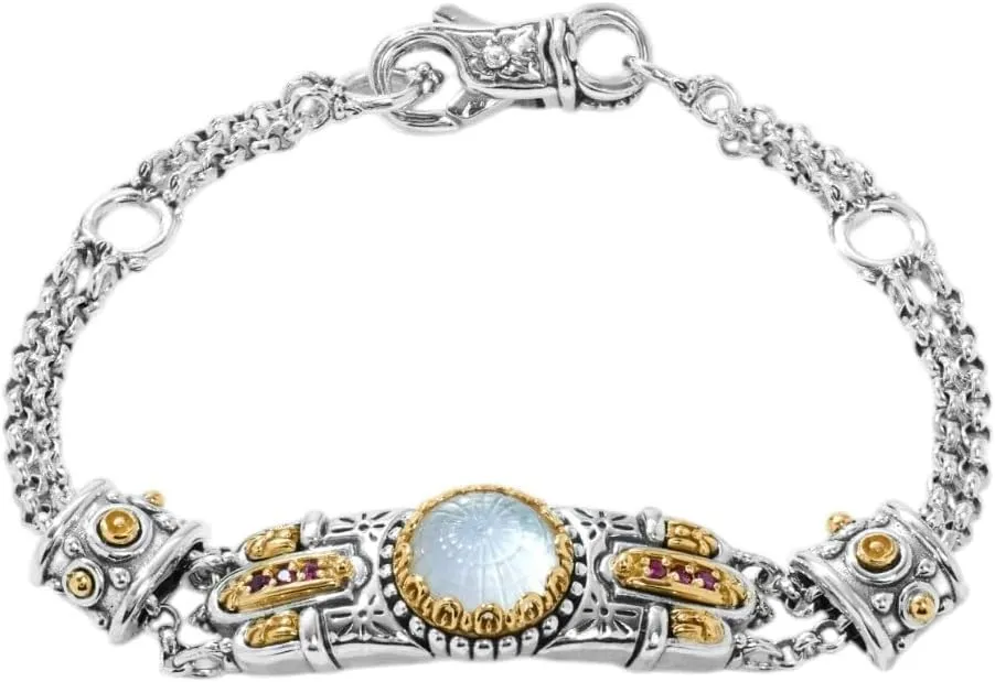 Sterling Silver 18K Yellow Gold & Multi-Gemstone Bracelet BKJ700-540