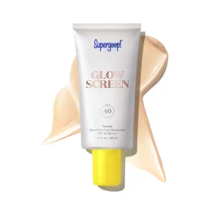 Supergoop! Glowscreen SPF 40, Sunrise (Champagne Glow) - 1.7 fl oz - Glowy Primer   Broad Spectrum Tinted Sunscreen - Helps Filter Blue Light - Hydration - Hyaluronic Acid & Vitamin B5