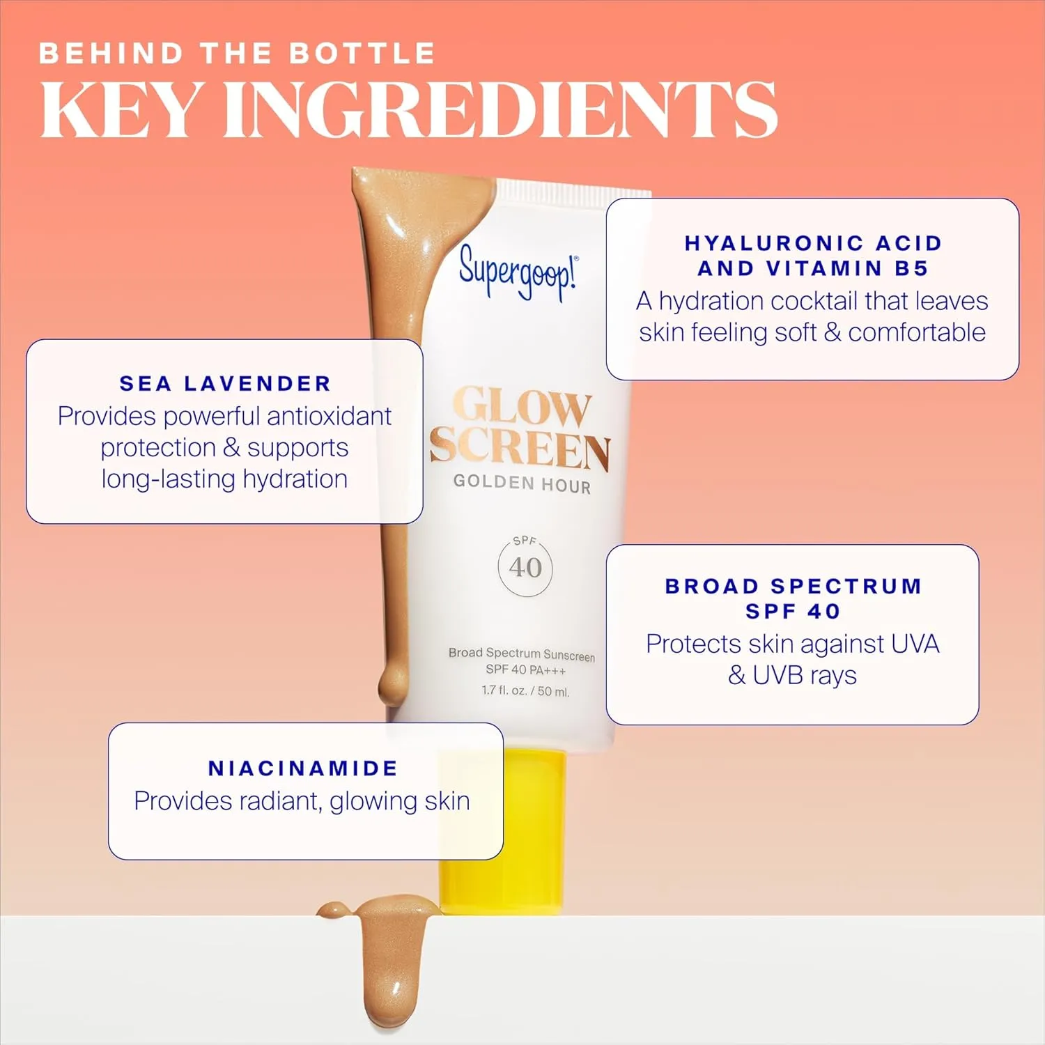 Supergoop! Glowscreen SPF 40, Sunrise (Champagne Glow) - 20 mL - Glowy Primer   Broad Spectrum Tinted Sunscreen - Helps Filter Blue Light - Hydration - Hyaluronic Acid & Vitamin B5