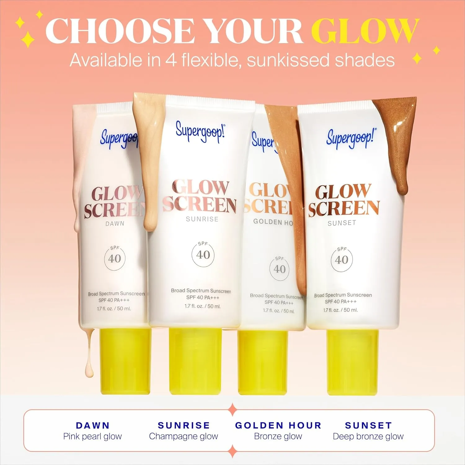 Supergoop! Glowscreen SPF 40, Sunrise (Champagne Glow) - 20 mL - Glowy Primer   Broad Spectrum Tinted Sunscreen - Helps Filter Blue Light - Hydration - Hyaluronic Acid & Vitamin B5