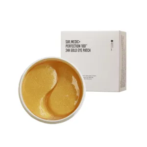 SURMEDIC Perfection 24K Gold Eye patches (60 Pairs), Gel Under Eye Pad for Puffy Eyes and Dark Circles with Caffeine, Undereye Bags, Korean Eye Skin Care with Collagen