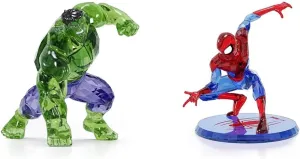 SWAROVSKI Marvel Hulk and Spider-Man Collectible Figurines Crystal 3.75 and 3.7 Inch