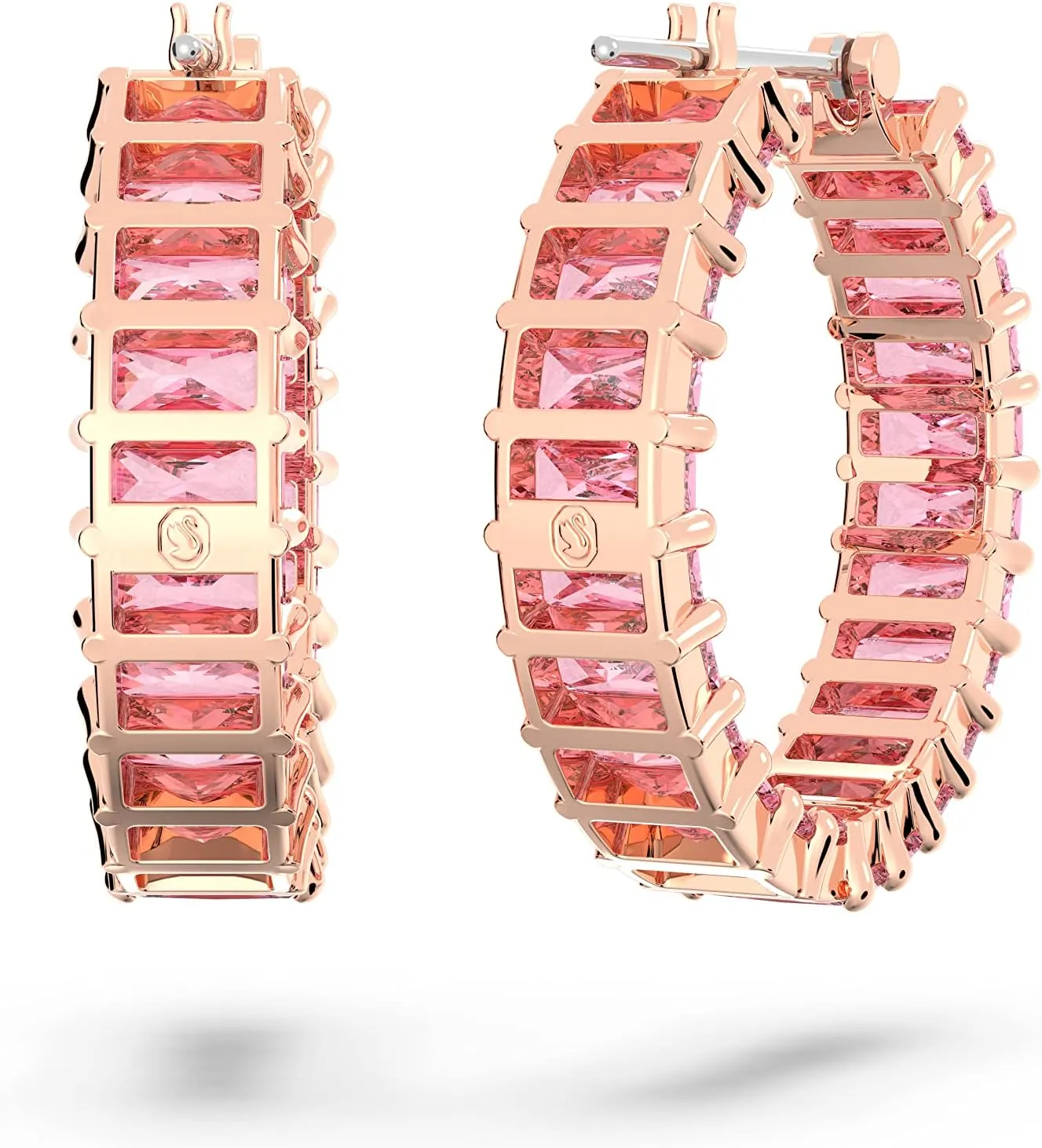 Swarovski Matrix Hoop Earrings Collection, Crystals on Metal Finish Settings