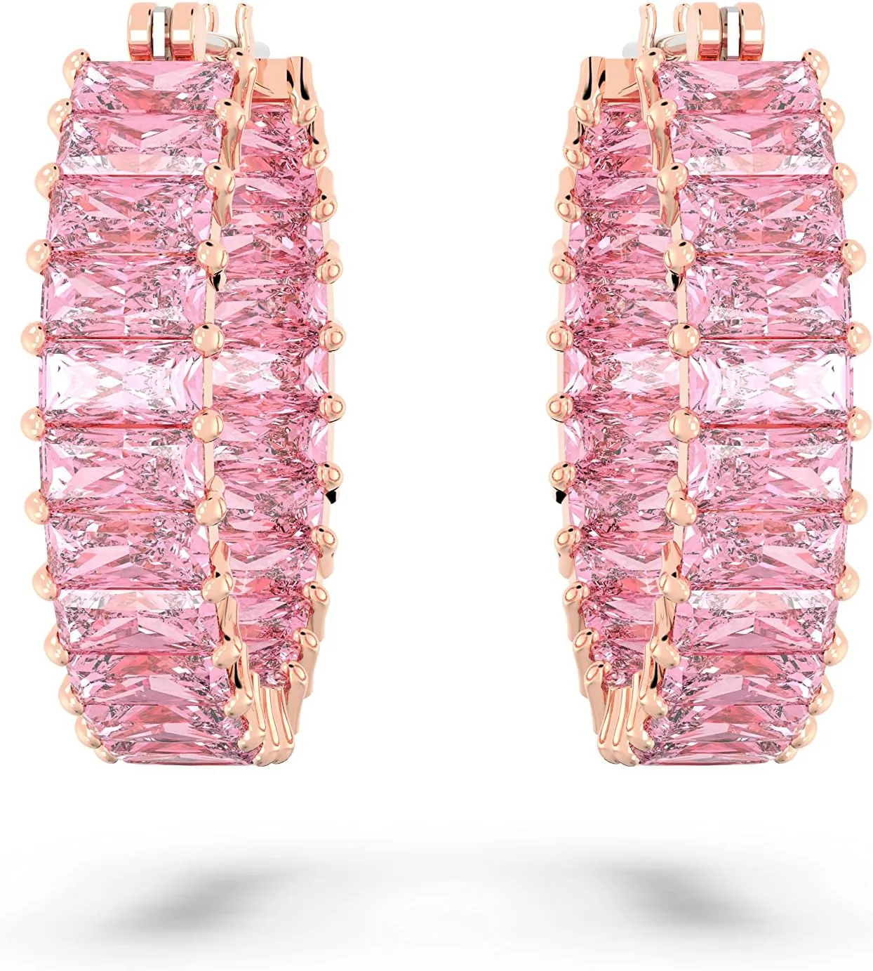 Swarovski Matrix Hoop Earrings Collection, Crystals on Metal Finish Settings
