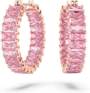 Swarovski Matrix Hoop Earrings Collection, Crystals on Metal Finish Settings