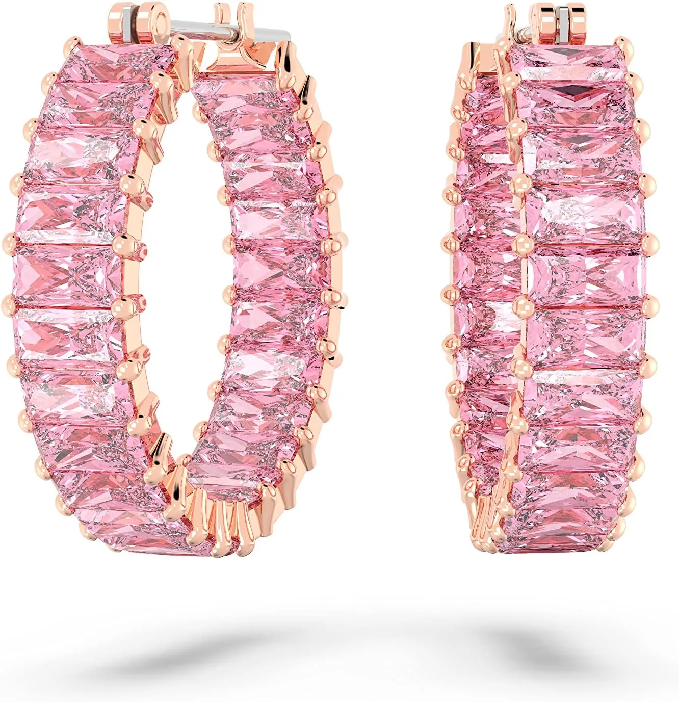 Swarovski Matrix Hoop Earrings Collection, Crystals on Metal Finish Settings