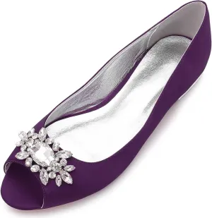 TarfiC Women Satin Sandals Flats Shoes Round Toe Open Toe Flats Slip on Dressy Comfortable Wedding