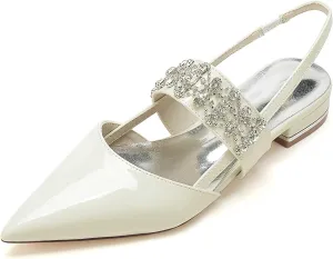 TarfiC Women's Flats I Rhinestone Shoes for Women I Womens Flat Shoes I Flat Shoes Women I Womens Patent Leather Shoes I Leather Flats for Women