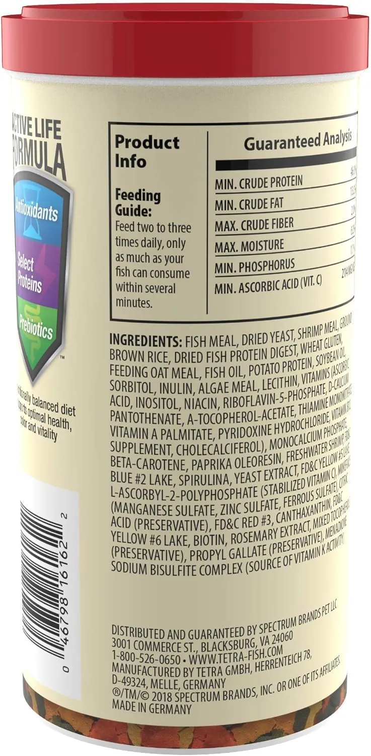 Tetra ColorPlus Fish Food Flakes, Tropical Flakes With Natural Color Enhancers, 7.06 Ounce