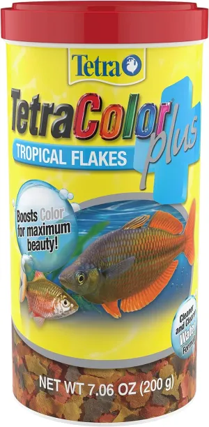 Tetra ColorPlus Fish Food Flakes, Tropical Flakes With Natural Color Enhancers, 7.06 Ounce