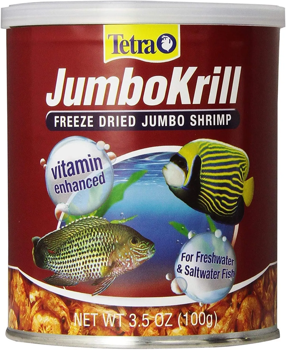 Tetra JumboKrill Freeze-Dried Jumbo Shrimp 3.5 Ounces, Natural Shrimp Treat For aquarium Fish, red (16198) : Pet Food : Pet Supplies