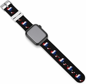 Thailand Thai Flag Adjustable Silicone Watchband Compatible with IWatch Classic Soft Sports Watch Strap for Men Women