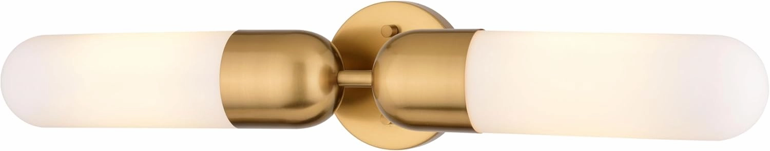 Thalia 24.75 in. Gold Brass Bath Bar Vanity Light White Glass Shade