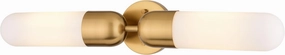 Thalia 24.75 in. Gold Brass Bath Bar Vanity Light White Glass Shade