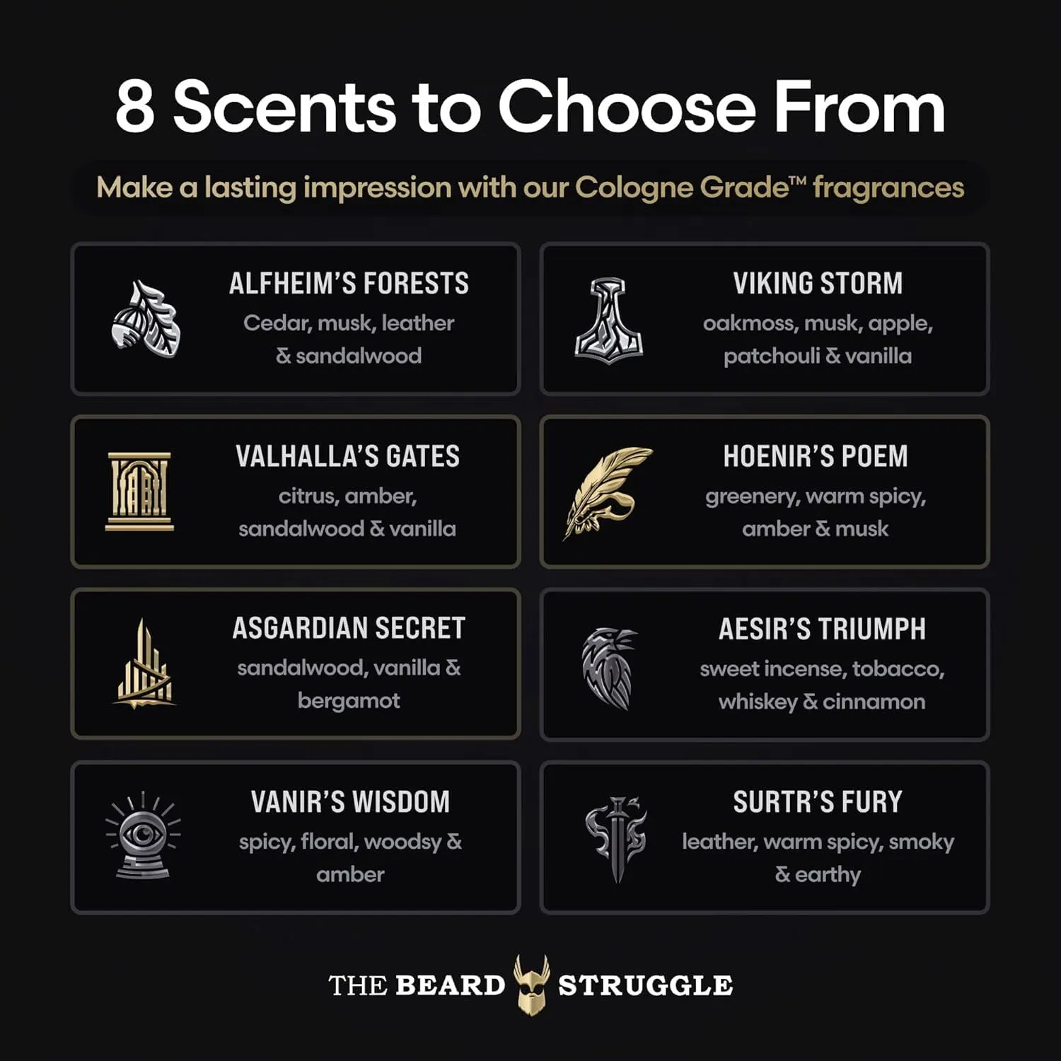 The Beard Struggle Men's Body Wash Hoenir's Poem - Gold Collection - Skin Cleaning Agent - Natural Body Wash - Shower Gel Liquid Soap - 240 mL / 8 US. fl. oz.
