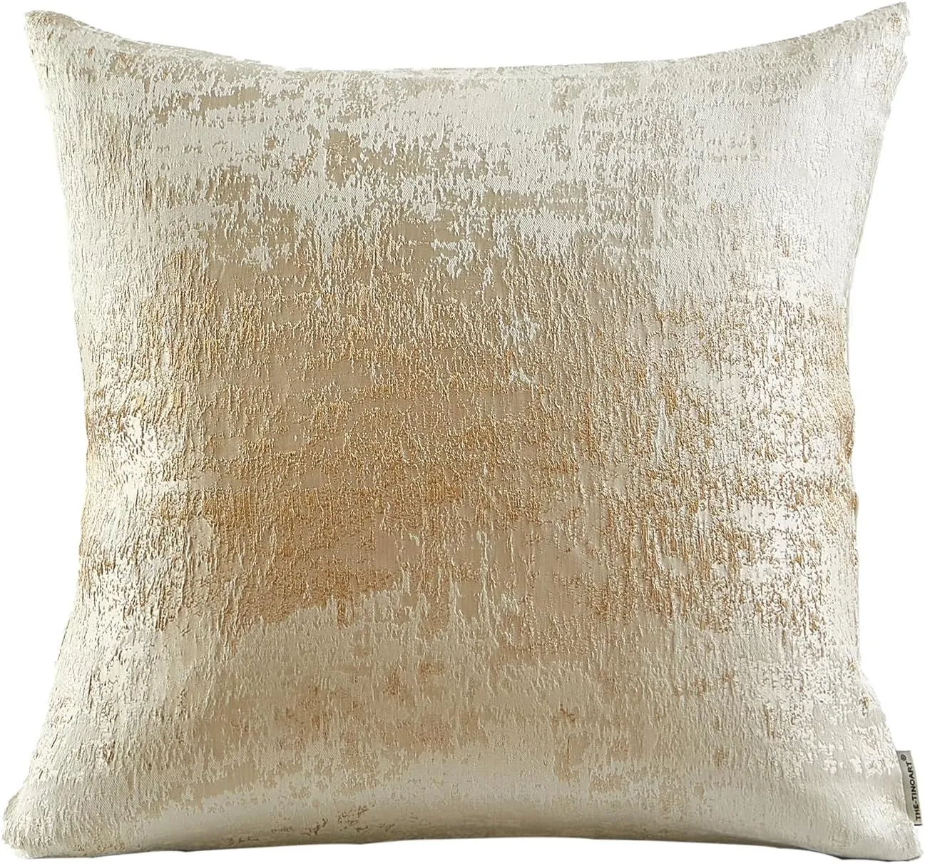 THE-TINOART White and Gold Jacquard Pillow Covers 20X20 Glitter Gold Splashed Throw Pillow Cover Reversed Soft Cream White Velvet Decorative Throw Pillow Covers for Couch Bed and Sofa 1Piece