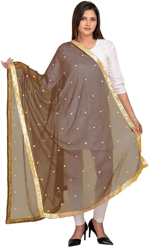 themilestocks TMS Woman's Embroidered Chiffon Dupatta Scarf Shawl Wrap Soft Indian Bridal Wedding