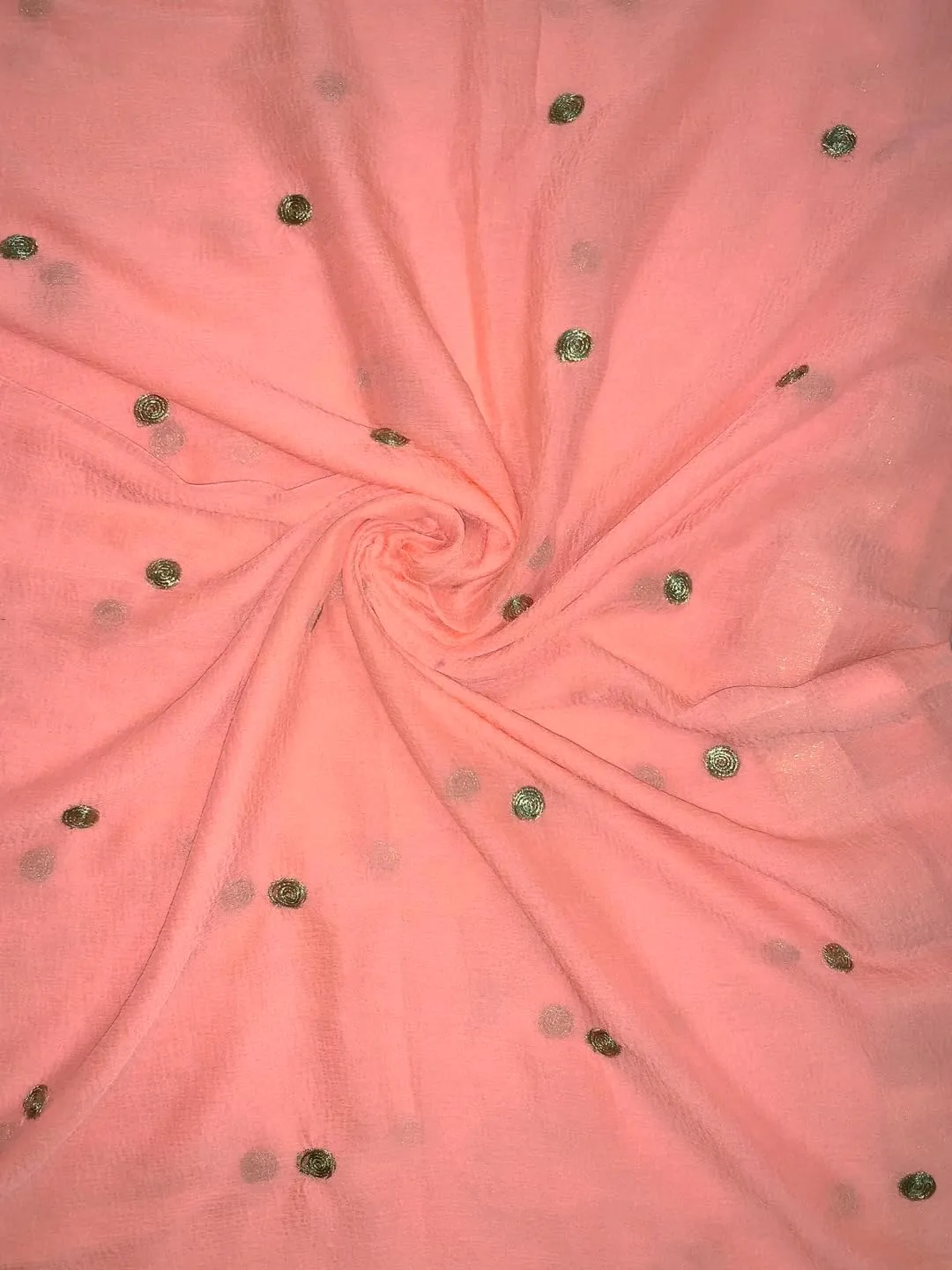 themilestocks TMS Woman's Embroidered Chiffon Dupatta Scarf Shawl Wrap Soft Indian Bridal Wedding