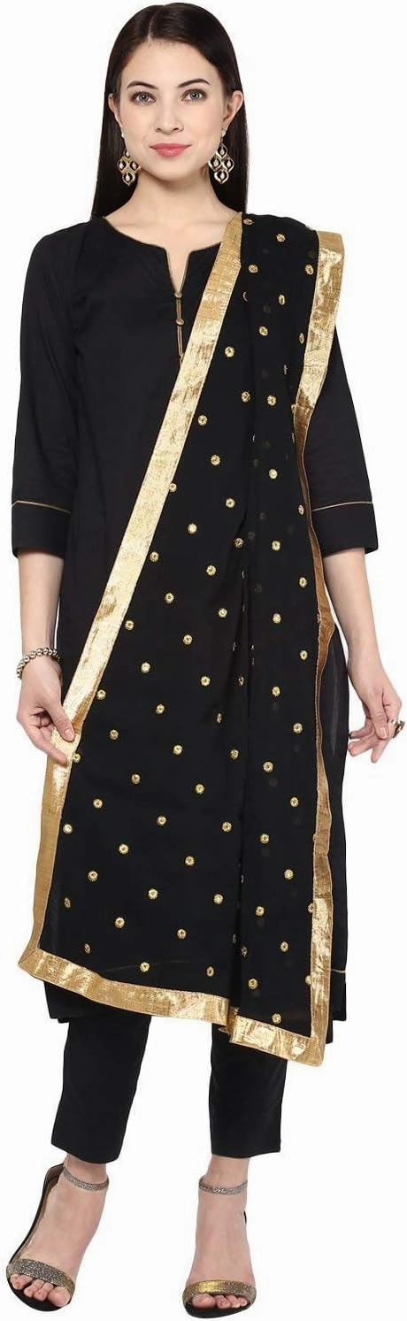 themilestocks TMS Woman's Embroidered Chiffon Dupatta Scarf Shawl Wrap Soft Indian Bridal Wedding