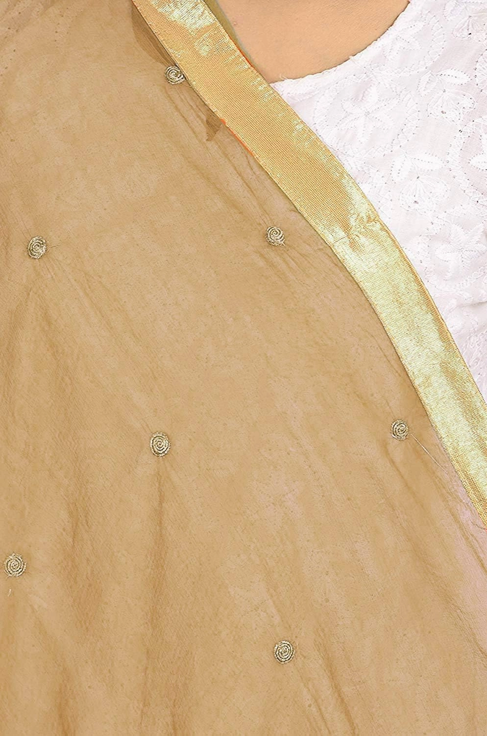 themilestocks TMS Woman's Embroidered Chiffon Dupatta Scarf Shawl Wrap Soft Indian Bridal Wedding