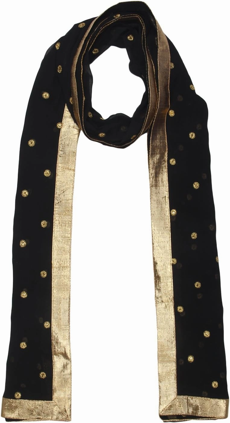 themilestocks TMS Woman's Embroidered Chiffon Dupatta Scarf Shawl Wrap Soft Indian Bridal Wedding