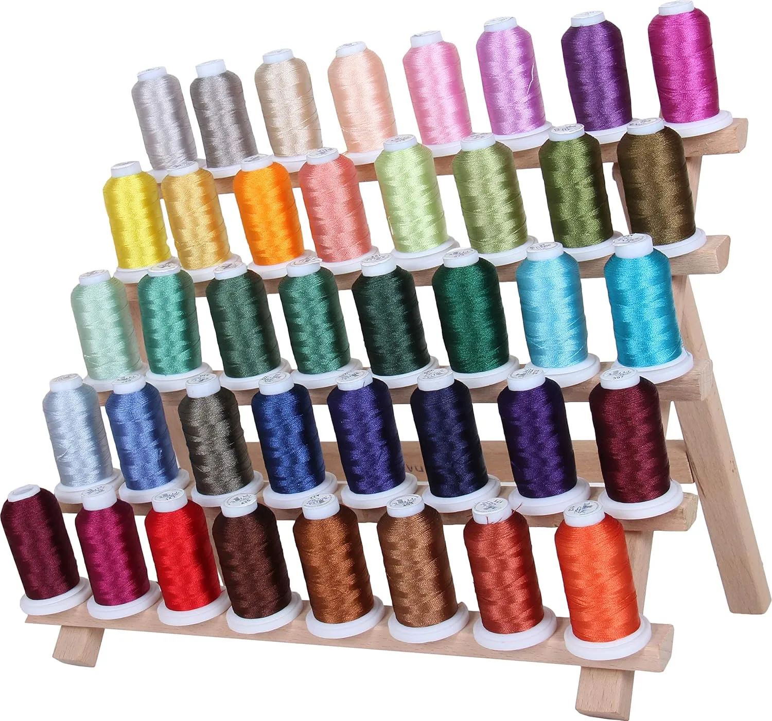 Threadart 40 Color Polyester Embroidery Machine Thread Set - Set B - Jewel Colors| 500M Spools 40wt | for Brother Babylock Janome Singer Pfaff Husqvarna Bernina Machines