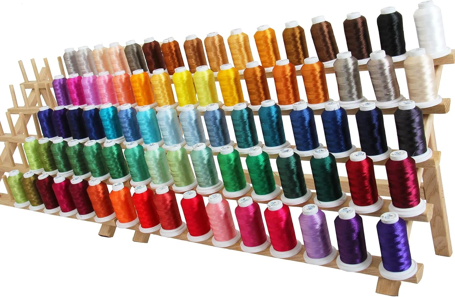 Threadart 80 Color Polyester Embroidery Machine Thread Set - Includes Sets A&B | 500M Spools 40wt | for Brother Babylock Janome Singer Pfaff Bernina Machines - Includes Black & White