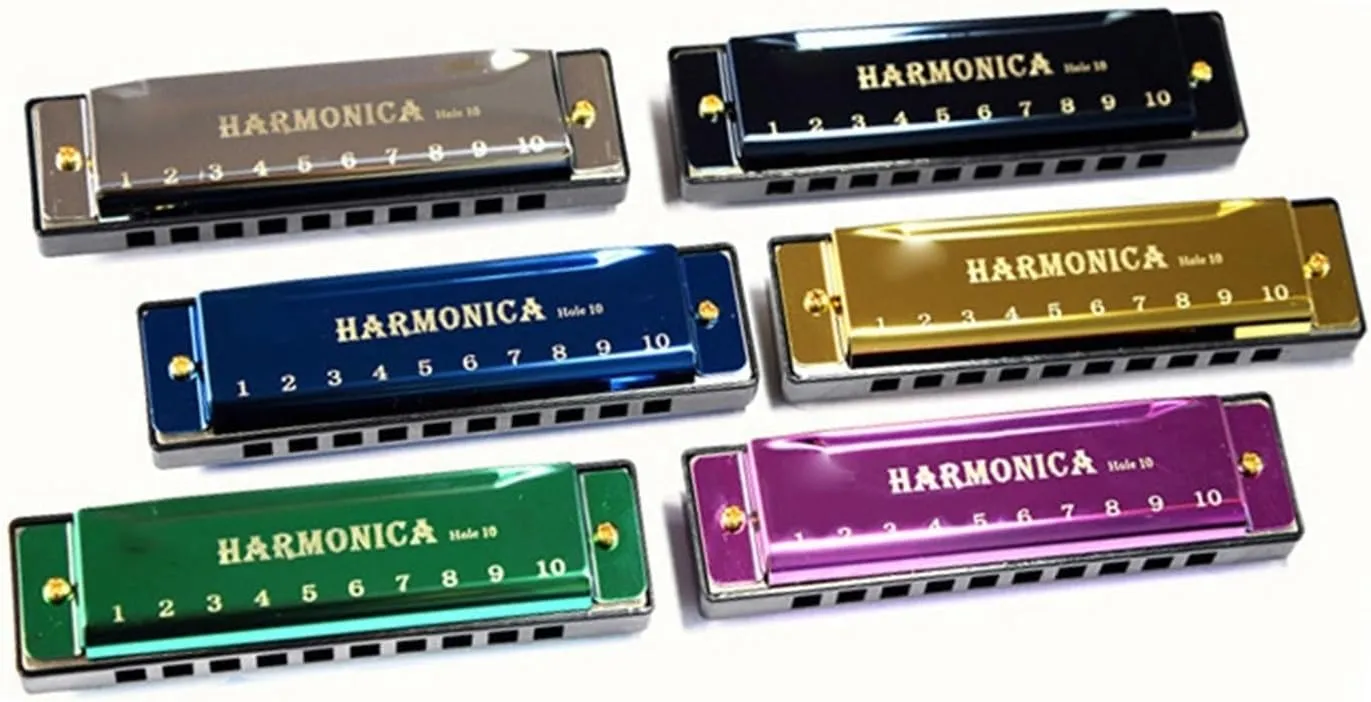 Titanium Copper Core 10 Holes C Blues Harmonica(Gold)