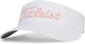 Titleist Women's Standard Sundrop Visor Golf Hat, White/Rose