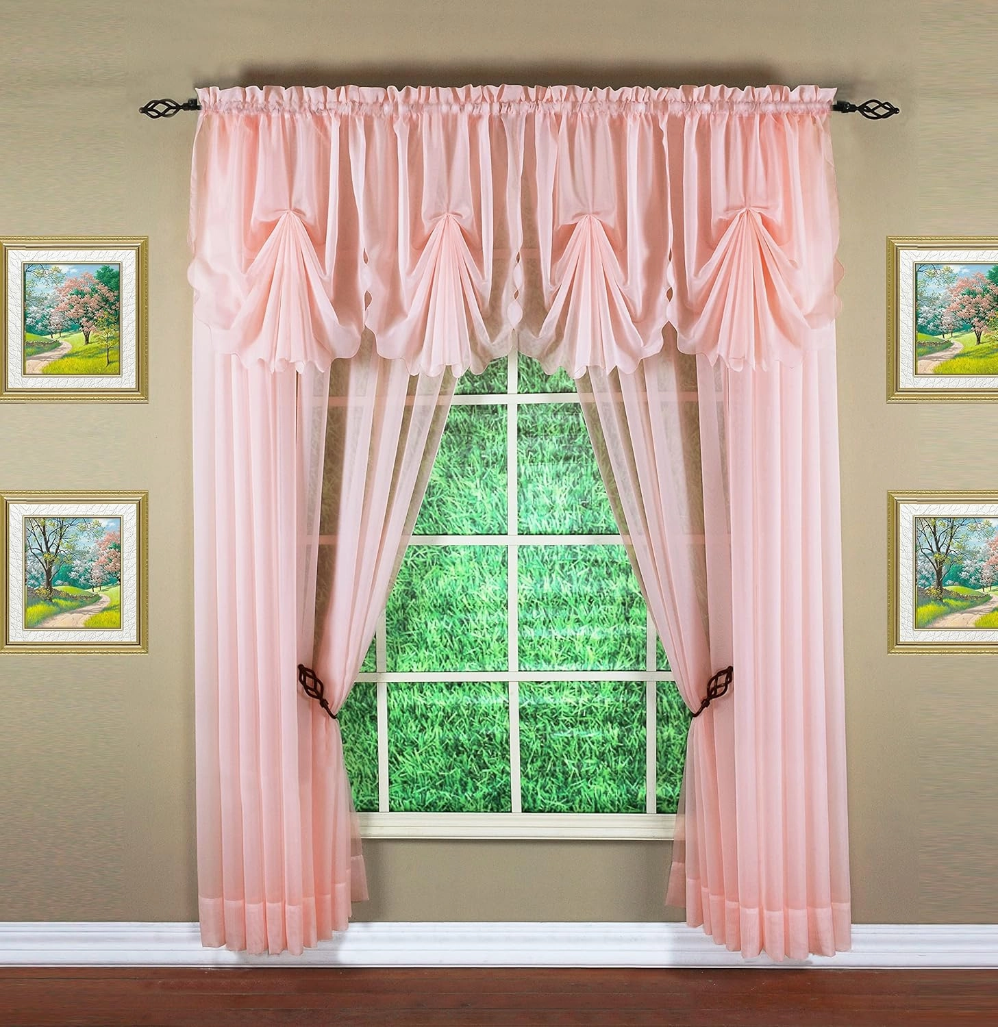 Today's Curtain Emelia Original Voile Panel 84", Rose, 60" W x 84" L