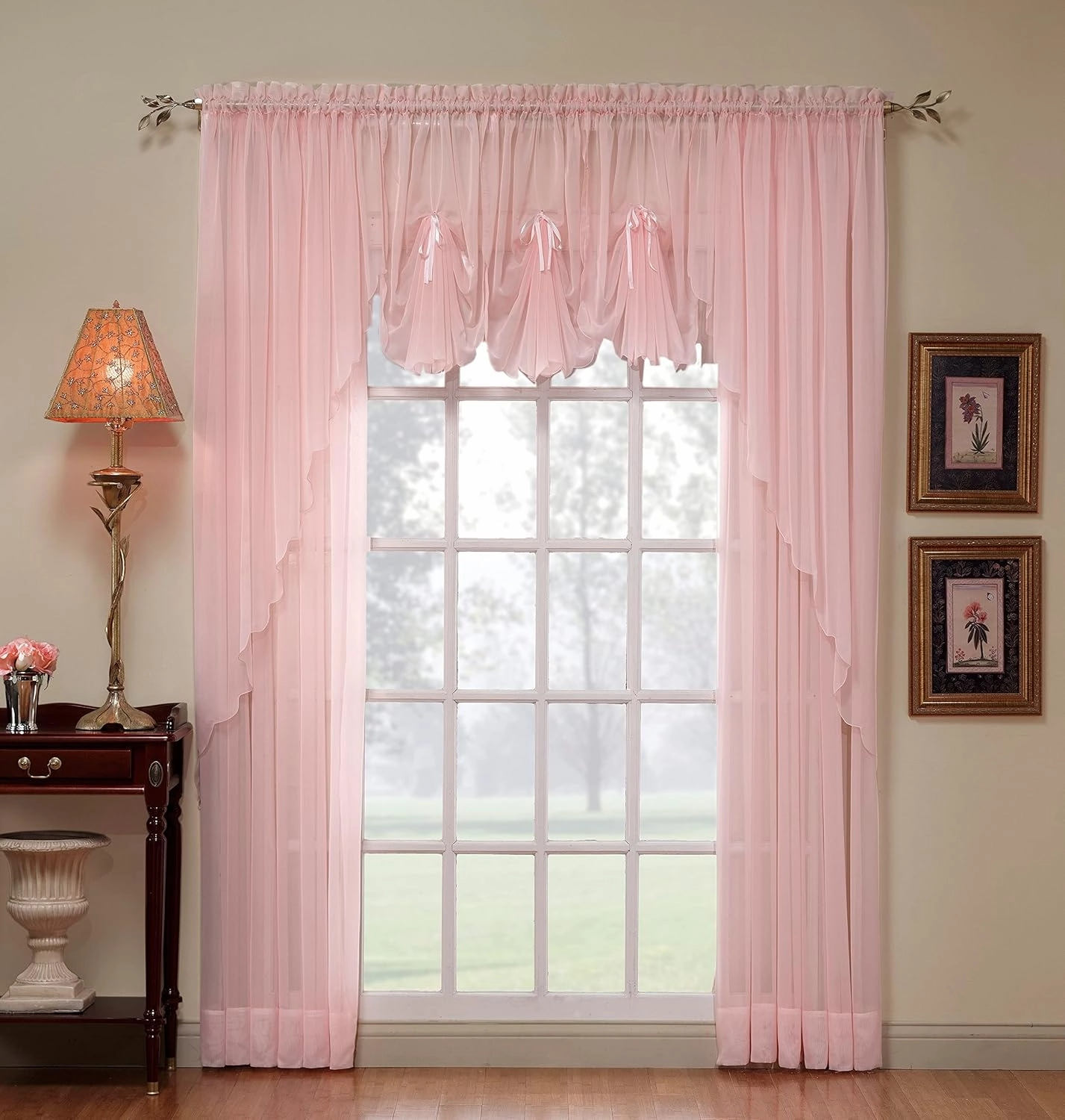 Today's Curtain Emelia Original Voile Panel 84", Rose, 60" W x 84" L