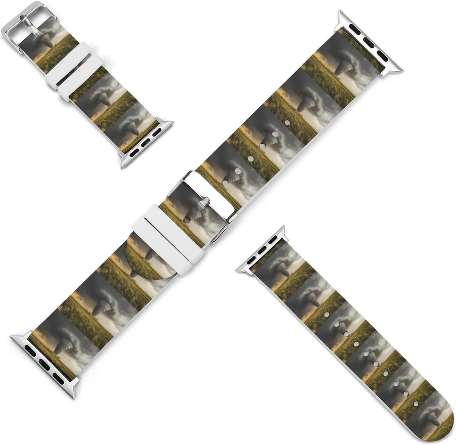 Tornado Adjustable Silicone Watchband Compatible with IWatch Classic Soft Sports Watch Strap for Men Women