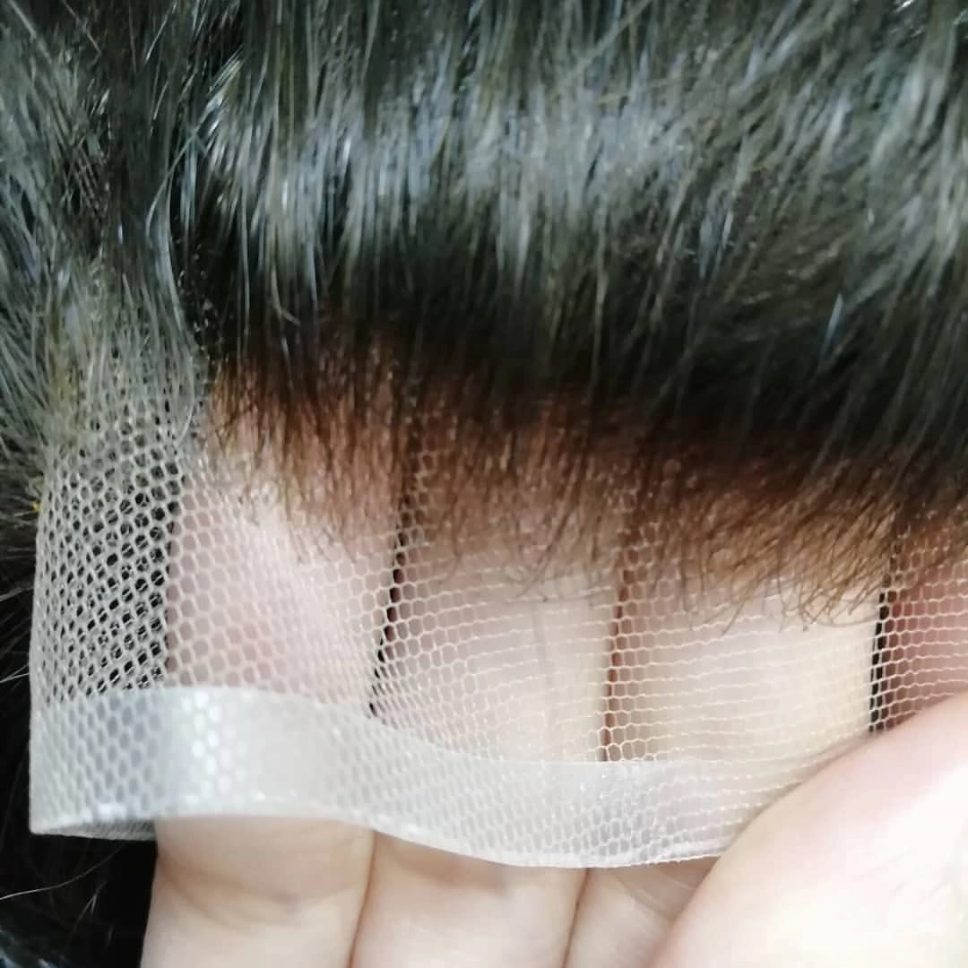Toupee for Men - Real Human Hair Replacement System - Fine French Lace Hairpiece - Customizable Hair Units - Natural-Looking Hair Pieces - Hair Prosthesis - #1 Jet Black - 8x10