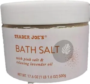 Trader J's Bath Salt, 17.6 oz, with Pink Salt & Lavender Oil