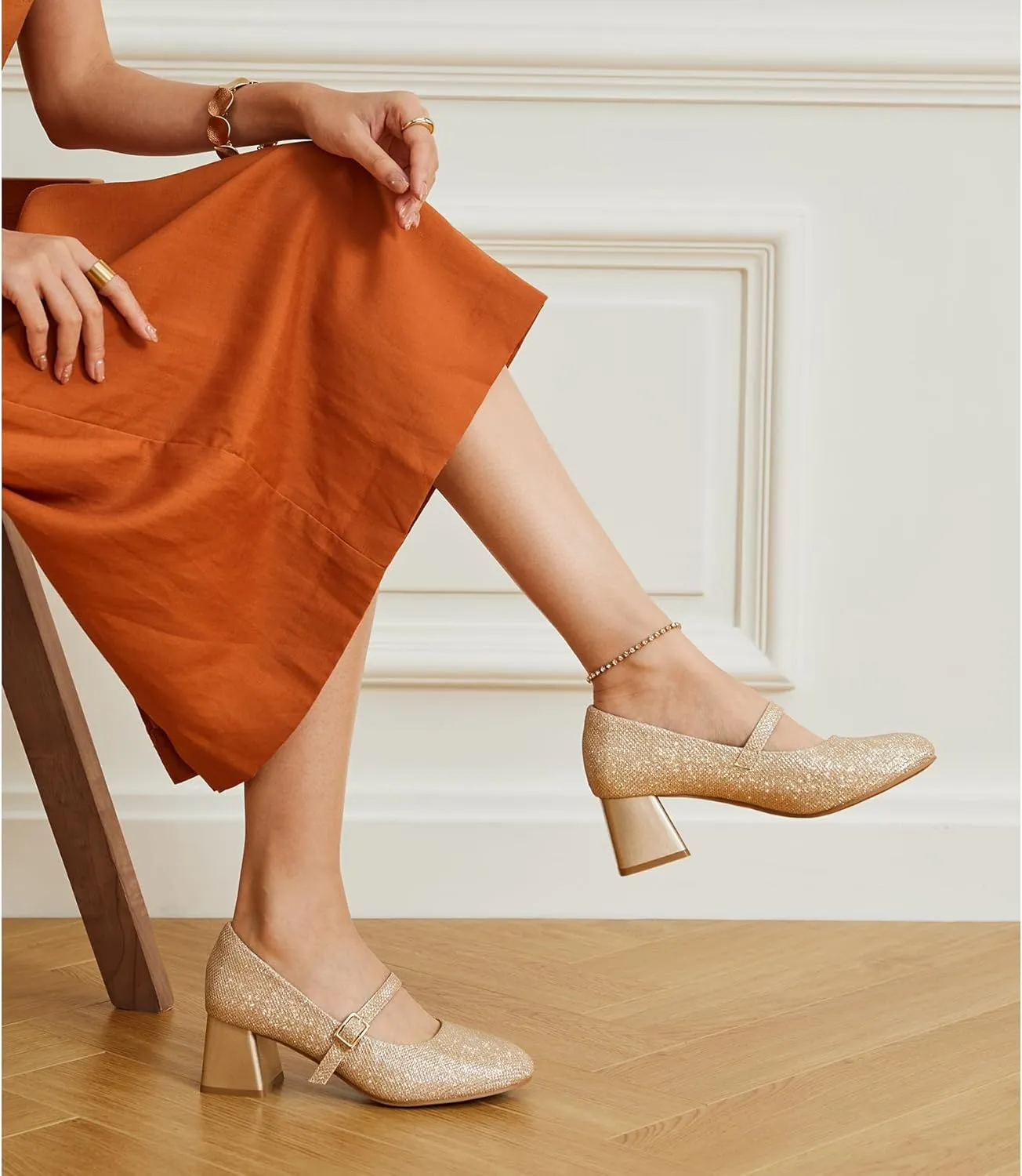 Trary Mary Jane Shoes Women, Chunky Mary Janes Heels for Women Shoes Dressy Casual, Dress Shoes for Women Block Heels Closed Toe Mary Jane Pumps