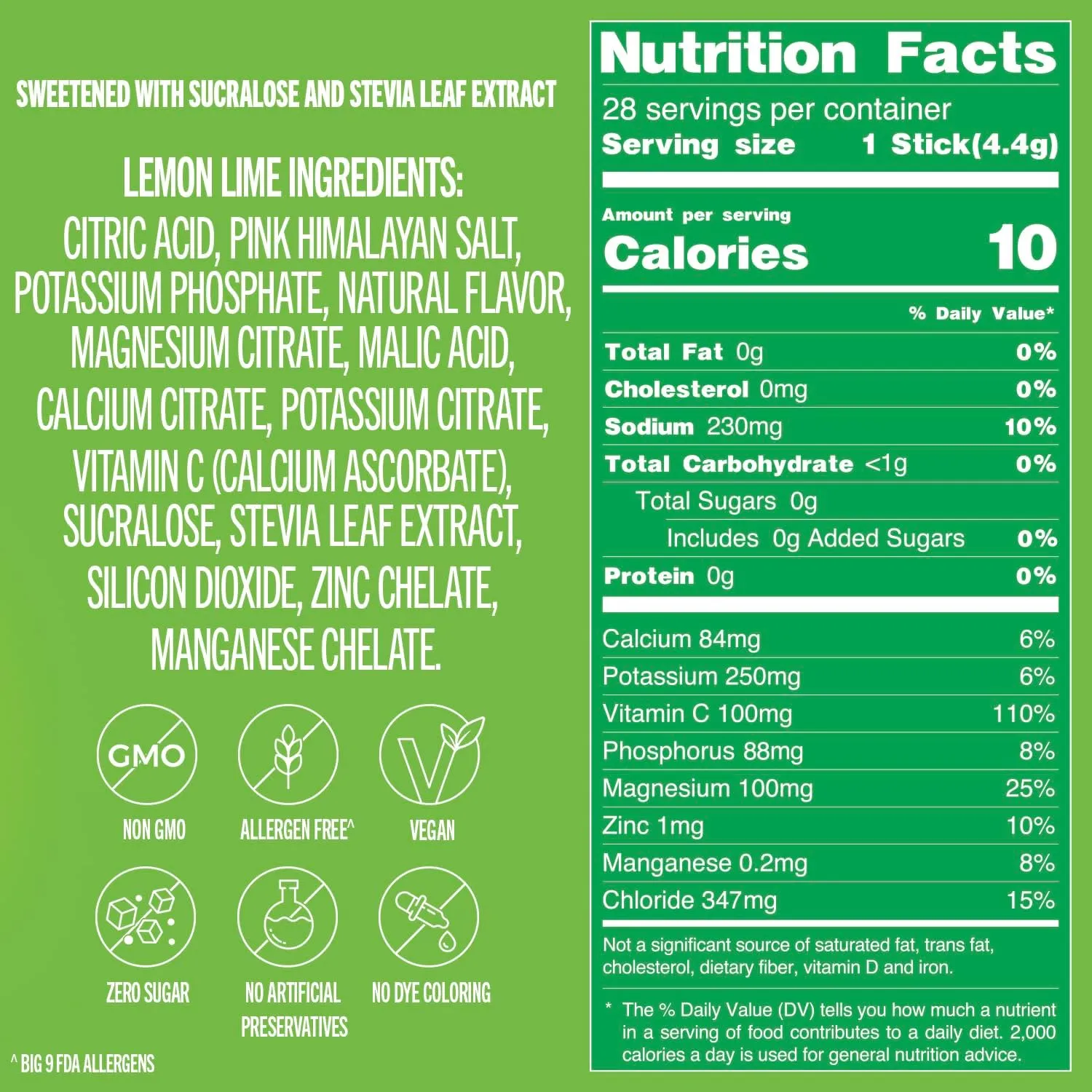 TREVI™ Sugar Free Electrolytes - Drink Mix Hydration Powder Packets - 28 Count - Lemon Lime
