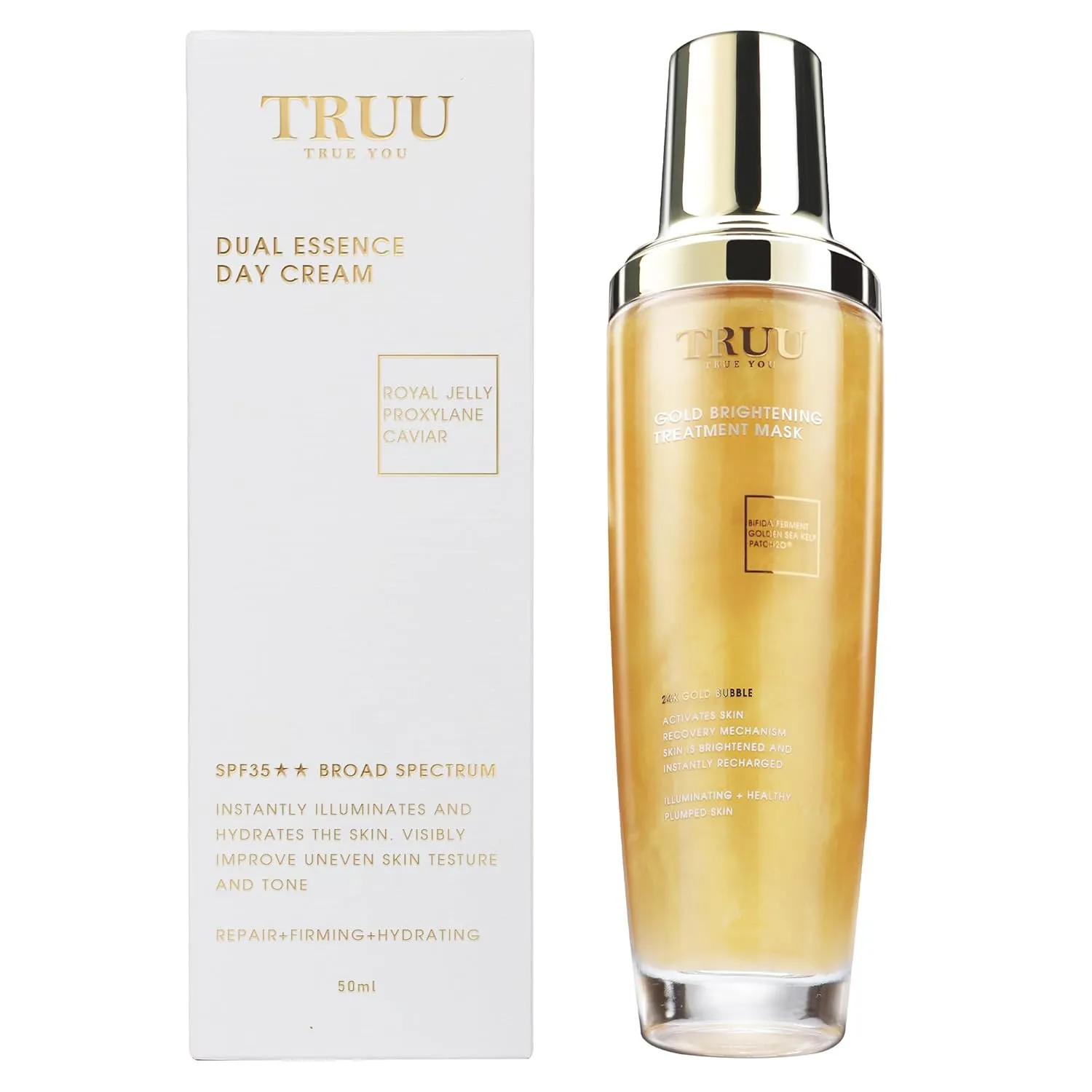 TRUU Gold Brightening Treatment Mask – Rejuvenating Probiotic Mask with 24K Gold Bubbles – Deep Purification & Skin Renewal for Brightened, Smooth, and Poreless Complexion | 4 Fl. Oz
