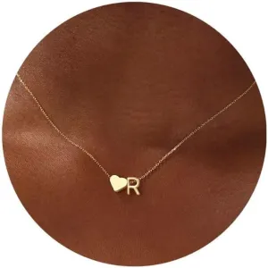 Turandoss Gold/Silver Heart Initial Necklace for Women Teen Girls - 18K Gold Plated Letter A-Z Pendant Necklace Dainty Heart Necklaces Tiny Initial Necklaces Birthday Gifts for Women Jewelry