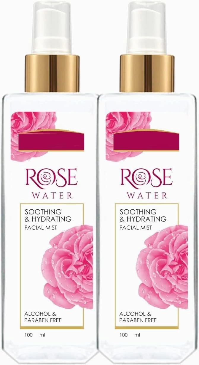 TV Pure & Natural Rose Water Spray for Face(Pack of 2)-100ml,Face Mist for Glowing Skin|Gulab Jal for Skin|Face Toner|Makeup Remover|Alcohol & Paraben Free| Tighten The Open Pores-for Men & Women