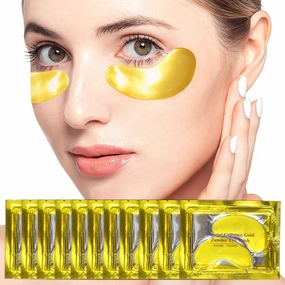 Under Eye Patches (10 Pairs) - Gold Under Eye Mask Amino Acid & Collagen, Under Eye Mask for Face Care, Eye Mask for Dark Circles and Puffiness, Under Eye Masks for Personal Care